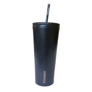 Corckicle 24 oz. Black Tumbler with Straw